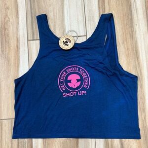 NWT MAP Navy Blue Tank Top with Pink Print